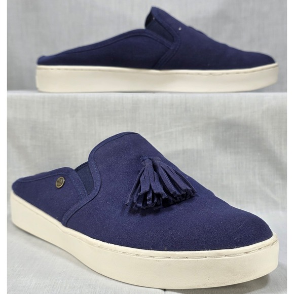 Spenco Shoes - Spenco Women's Navy Blue Tassel Mule Sneakers Slip On Platform Shoes Size 8